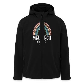 Med Tech Squad Boho Arc-en-ciel Drôle Laboratoire médical - Veste softshell homme en polyester recyclé Stanley/Stella - noir - Devant - AI Model Male 185 light (185cm)