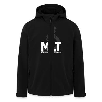 Medical Laboratory Technician Funny MLT Medical - Men’s Recycled Softshell Jacket by Stanley/Stella - black - Front - AI Model Male 185 light (185cm)
