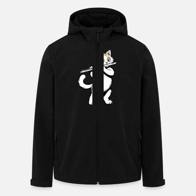 Katze spielt Flöte - Recycelte Männer Softshell-Jacke von Stanley/Stella - Schwarz