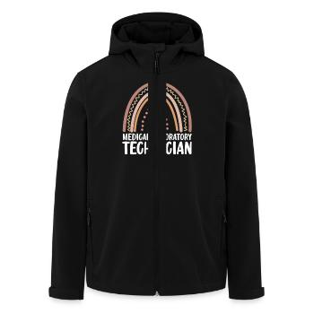 Technicien de laboratoire médical Boho Arc-en-ciel Drôle - Veste softshell homme en polyester recyclé Stanley/Stella - noir - Devant - AI Model Male 185 light (185cm)