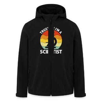 Glaub mir, ich bin ein Wissenschaftler Retro MLS Med Lab - Recycelte Männer Softshell-Jacke von Stanley/Stella - Schwarz - Vorne - AI Model Male 185 light (185cm)