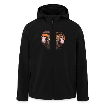 Des singes cool avec des lunettes de soleil et des écouteurs - Veste softshell homme en polyester recyclé Stanley/Stella - noir - Devant - AI Model Male 185 light (185cm)
