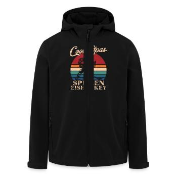 Cool Papy Jouant Au Hockey Sur Glace Rétro Papy - Veste softshell homme en polyester recyclé Stanley/Stella - noir - Devant - AI Model Male 185 light (185cm)