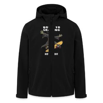 SENSENMANN SKATEBOARD BORN TO SKATING NOT TO D - Recycelte Männer Softshell-Jacke von Stanley/Stella - Schwarz - Vorne - AI Model Male 185 light (185cm)