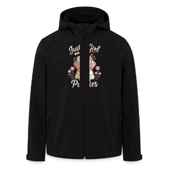 Just a Girl who loves puppies - Men’s Recycled Softshell Jacket by Stanley/Stella - black - Front - AI Model Male 185 light (185cm)