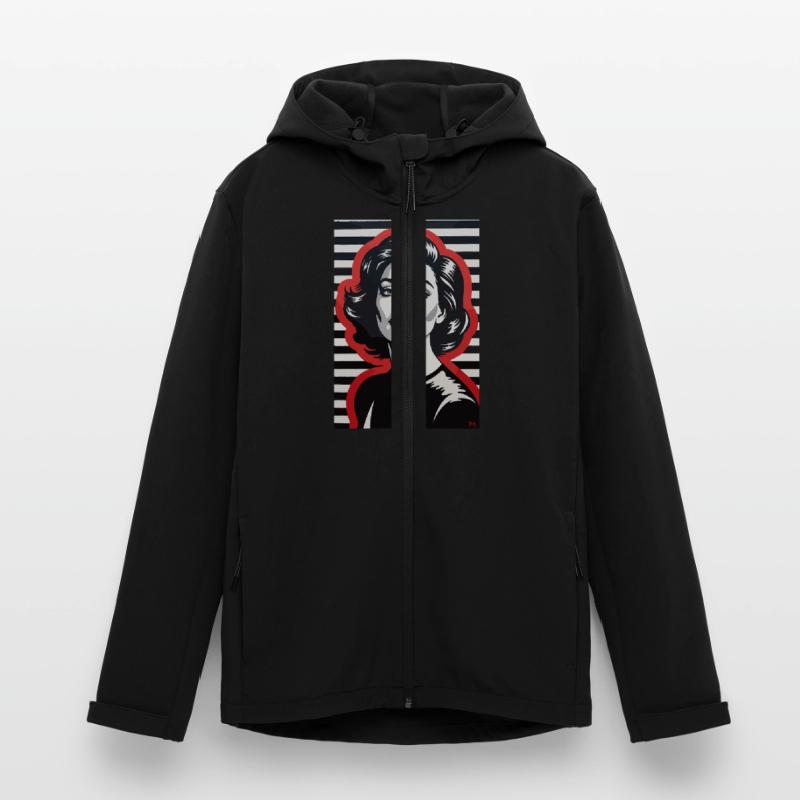 Portrait rétro élégant avec motif rayé Veste softshell homme en polyester recyclé Stanley/Stella