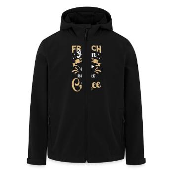 French Horn Player Before Musician Coffee Lover - Recycelte Männer Softshell-Jacke von Stanley/Stella - Schwarz - Vorne - AI Model Male 185 light (185cm)