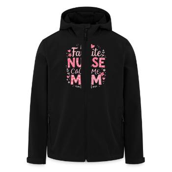 Meine Lieblingskrankenschwester nennt mich Mama T-Shirt | Mutter Von Krankenschwester - Recycelte Männer Softshell-Jacke von Stanley/Stella - Schwarz - Vorne - AI Model Male 185 light (185cm)