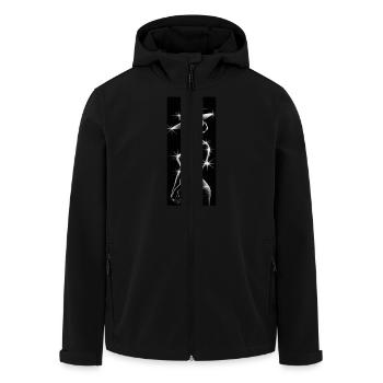 Elegant woman with hat and glitter - Men’s Recycled Softshell Jacket by Stanley/Stella - black - Front - AI Model Male 185 light (185cm)