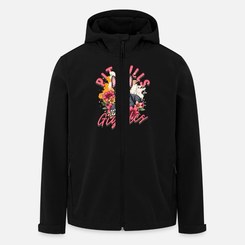 Pitbull Pitbulls And Giggles - Men’s Recycled Softshell Jacket by Stanley/Stella - black