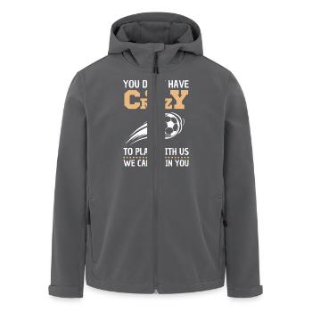 Lustiger Fußball Spruch Fußball Design - Recycelte Männer Softshell-Jacke von Stanley/Stella - Anthrazit - Vorne - AI Model Male 185 light (185cm)