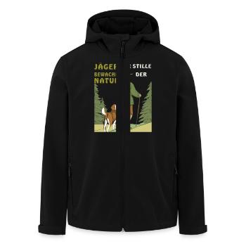 CHASSEUR GARDIEN DE LA NATURE - Veste softshell homme en polyester recyclé Stanley/Stella - noir - Devant - AI Model Male 185 light (185cm)
