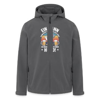 Mann Hund Bier - Recycelte Männer Softshell-Jacke von Stanley/Stella - Anthrazit - Vorne - AI Model Male 185 light (185cm)