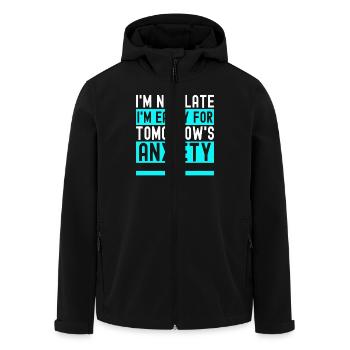 Anxiety disorder Anxiety disorder - Men’s Recycled Softshell Jacket by Stanley/Stella - black - Front - AI Model Male 185 light (185cm)