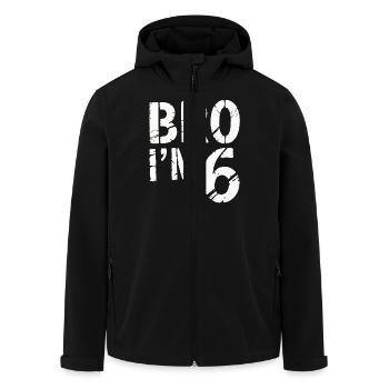 Bro, I'm 6 – Cool Birthday Design - Men’s Recycled Softshell Jacket by Stanley/Stella - black - Front - AI Model Male 185 light (185cm)
