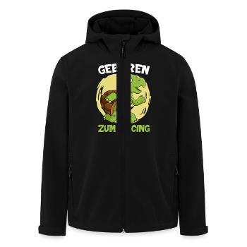 Läufer GEBOREN ZUM RACING Laufen Lustiges - Recycelte Männer Softshell-Jacke von Stanley/Stella - Schwarz - Vorne - AI Model Male 185 light (185cm)
