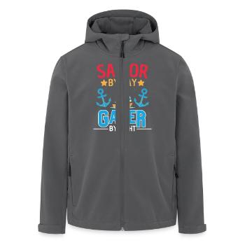 La voile rencontre le design de jeu - Veste softshell homme en polyester recyclé Stanley/Stella - charbon - Devant - AI Model Male 185 light (185cm)
