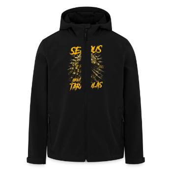 Serious About Tarantulas Pet Spider Owner - Men’s Recycled Softshell Jacket by Stanley/Stella - black - Front - AI Model Male 185 light (185cm)