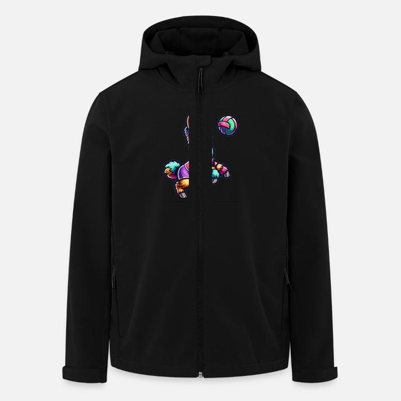 Bunter Lama Volleyball Spaß - Recycelte Männer Softshell-Jacke von Stanley/Stella - Schwarz