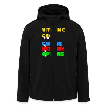 Vitamin C Wählen Sie gesunde Optionen - Recycelte Männer Softshell-Jacke von Stanley/Stella - Schwarz - Vorne - AI Model Male 185 light (185cm)