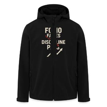 FOMO Fades Discipline Pays Off - Trader - Men’s Recycled Softshell Jacket by Stanley/Stella - black - Front - AI Model Male 185 light (185cm)