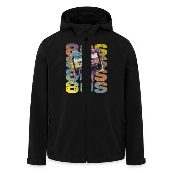 Cassette Rétro des années 80 Nostalgie Arc-en-ciel - Veste softshell homme en polyester recyclé Stanley/Stella - noir - Devant - AI Model Male 185 light (185cm)