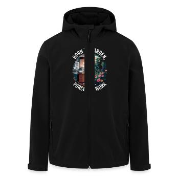 Nés pour jardiner, forcés de travailler - - Veste softshell homme en polyester recyclé Stanley/Stella - noir - Devant - AI Model Male 185 light (185cm)