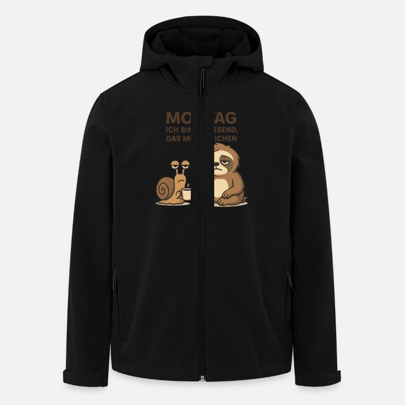 Montag - Bin anwesend Faultier und Kaffee Fun Büro - Recycelte Männer Softshell-Jacke von Stanley/Stella - Schwarz