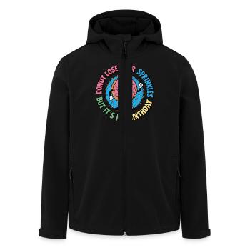 Birthday Donut Funny Design - Recycelte Männer Softshell-Jacke von Stanley/Stella - Schwarz - Vorne - AI Model Male 185 light (185cm)