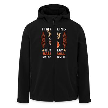 Funny Basketball Saying Basketball Player - Men’s Recycled Softshell Jacket by Stanley/Stella - black - Front - AI Model Male 185 light (185cm)