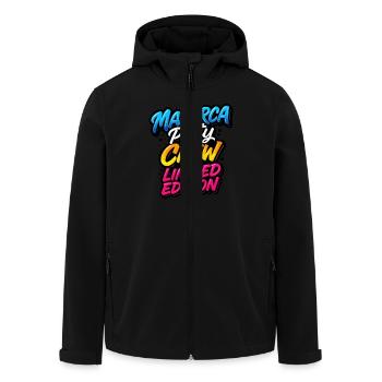 Mallorca Party Crew Bunt - Recycelte Männer Softshell-Jacke von Stanley/Stella - Schwarz - Vorne - AI Model Male 185 light (185cm)