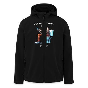 SKELETON TOILET SMARTPHONE - Men’s Recycled Softshell Jacket by Stanley/Stella - black - Front - AI Model Male 185 light (185cm)