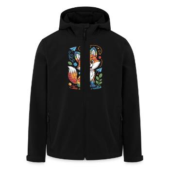 Raus Aus Der Vorschule, Kindergarten Bunt Fuchs - Recycelte Männer Softshell-Jacke von Stanley/Stella - Schwarz - Vorne - AI Model Male 185 light (185cm)