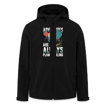 Adventures are always plane-sailing - Men’s Recycled Softshell Jacket by Stanley/Stella - black - Front - AI Model Male 185 light (185cm)
