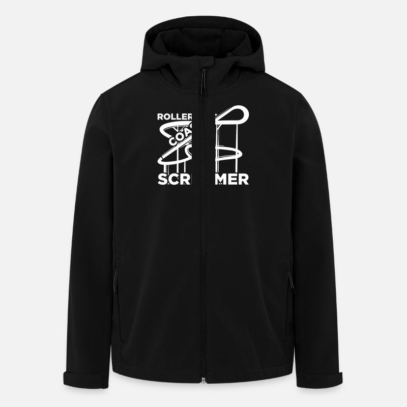 Freizeitpark Roller Coaster Screamer Achterbahn - Recycelte Männer Softshell-Jacke von Stanley/Stella - Schwarz
