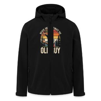 Never Underestimate the old guy disc golfing - Men’s Recycled Softshell Jacket by Stanley/Stella - black - Front - AI Model Male 185 light (185cm)