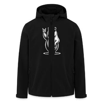 Rock Musik Lustiges Capybara mit Sonnenbrille - Recycelte Männer Softshell-Jacke von Stanley/Stella - Schwarz - Vorne - AI Model Male 185 light (185cm)