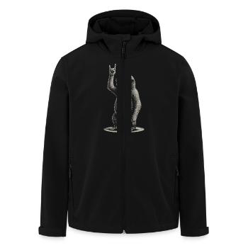 Rock Musik Lustiges Faultier mit Sonnenbrille - Recycelte Männer Softshell-Jacke von Stanley/Stella - Schwarz - Vorne - AI Model Male 185 light (185cm)