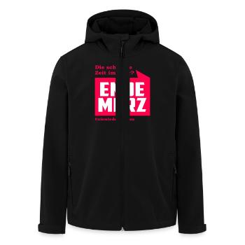 ENDE MERZ - Recycelte Männer Softshell-Jacke von Stanley/Stella - Schwarz - Vorne - AI Model Male 185 light (185cm)