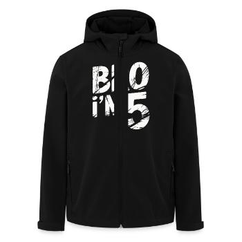 Bro, I'm 5 – Cool Birthday Design - Men’s Recycled Softshell Jacket by Stanley/Stella - black - Front - AI Model Male 185 light (185cm)
