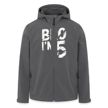 Frère, j’ai 5 ans – Design d’anniversaire cool - Veste softshell homme en polyester recyclé Stanley/Stella - charbon - Devant - AI Model Male 185 light (185cm)
