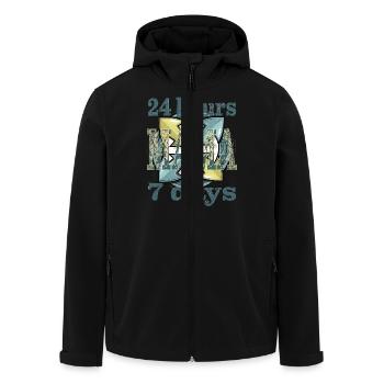 24 hours 7 days MAMA - Recycelte Männer Softshell-Jacke von Stanley/Stella - Schwarz - Vorne - AI Model Male 185 light (185cm)