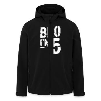 Bro, ich bin 5 – Coole Geburtstags-Design - Recycelte Männer Softshell-Jacke von Stanley/Stella - Schwarz - Vorne - AI Model Male 185 light (185cm)