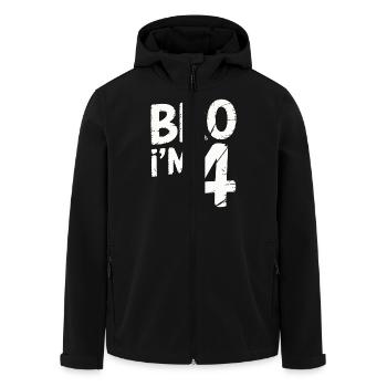 Bro, ich bin 4 – Coole Geburtstags-Design - Recycelte Männer Softshell-Jacke von Stanley/Stella - Schwarz - Vorne - AI Model Male 185 light (185cm)