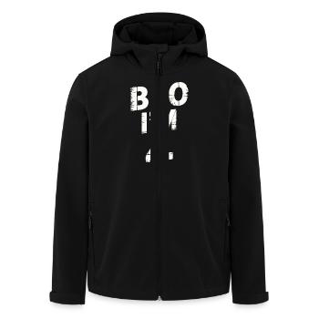 Bro, I'm 4 – Cool Birthday Design - Men’s Recycled Softshell Jacket by Stanley/Stella - black - Front - AI Model Male 185 light (185cm)