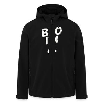 Bro, I'm 4 – Cool Birthday Design - Men’s Recycled Softshell Jacket by Stanley/Stella - black - Front - AI Model Male 185 light (185cm)