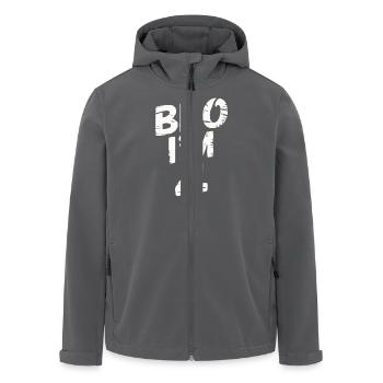Frère, j’ai 4 ans – Design d’anniversaire cool - Veste softshell homme en polyester recyclé Stanley/Stella - charbon - Devant - AI Model Male 185 light (185cm)