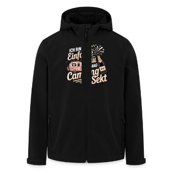 Camping & Sekt – Mein einfacher Plan - Recycelte Männer Softshell-Jacke von Stanley/Stella - Schwarz - Vorne - AI Model Male 185 light (185cm)