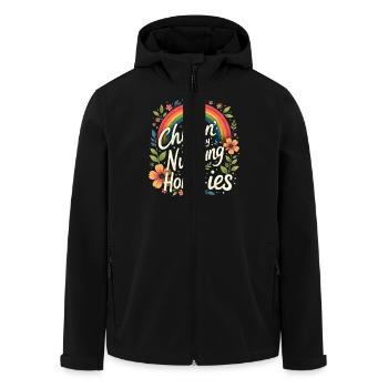 Chillin' With My Nursing Home-ies Funny Nursing - Men’s Recycled Softshell Jacket by Stanley/Stella - black - Front - AI Model Male 185 light (185cm)