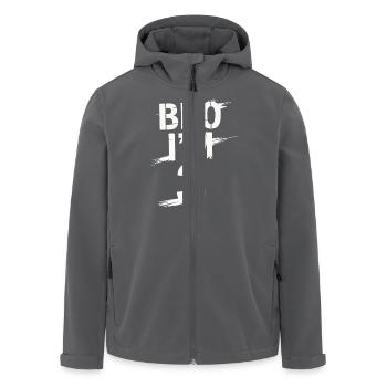 Frère, j’ai 3 ans – Design d’anniversaire cool - Veste softshell homme en polyester recyclé Stanley/Stella - charbon - Devant - AI Model Male 185 light (185cm)